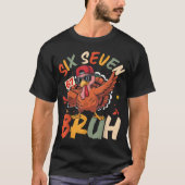 シックス セブン ブルー おもしろ七面鳥のミームアート Tシャツ (正面)