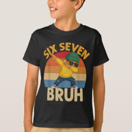 シックス セブン ブルー ダビング 67 ミーム おもしろい 数字 少年 Tシャツ