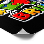 シックス セブン ブルー 自閉症 認知 6 7 ミーム 67 キッズ ポスター (角)