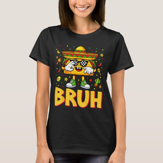 シックス セブン ブルh cinco de mayo タコ サングラス tシャツ (正面)