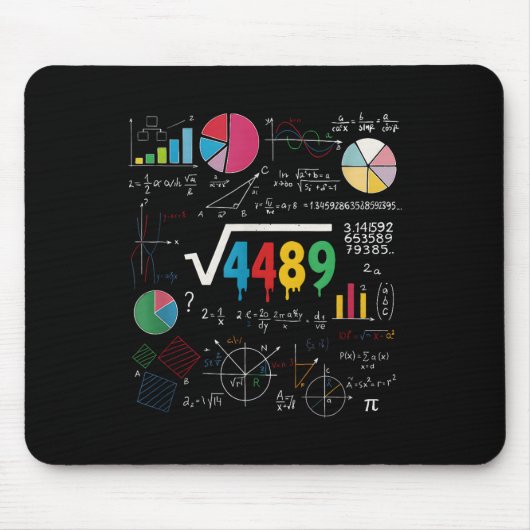 シックス セブン 数学教師 67 ミーム 平方根 4489 スラ マウスパッド (正面)