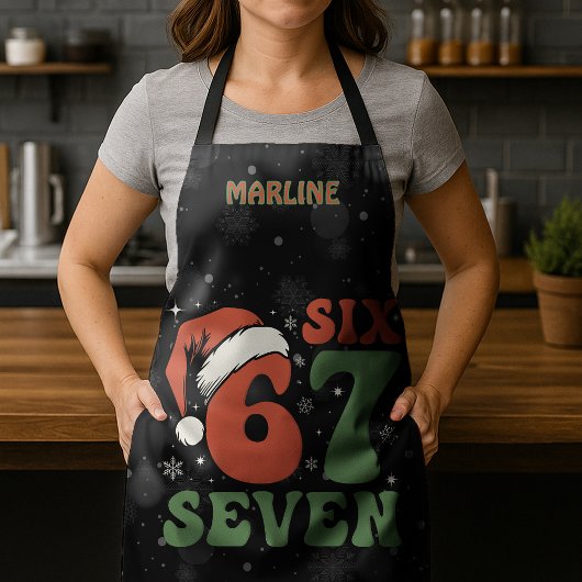 シックス セブン 67 おもしろサンタ帽子 クリスマス メメ エプロン