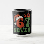 シックス セブン 67 おもしろサンタ帽子 クリスマス メメ マグカップ (中央)