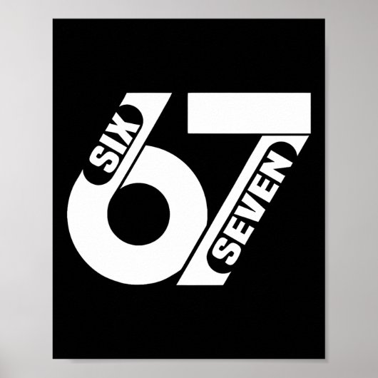 シックス セブン 67 チーム スポーツ おもしろい メメ 67 6 7 男女 ポスター (正面)