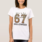 シックス セブン 67 ミニマルタイポグラフィーデザイン Tシャツ (正面)
