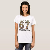 シックス セブン 67 ミニマルタイポグラフィーデザイン Tシャツ (正面フル)