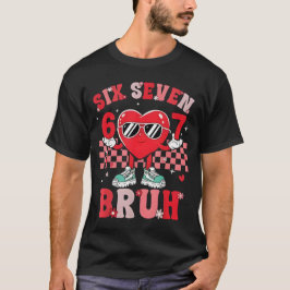 シックス セブン 67 ミーム クール バレンタイン ティーン男子用 Tシャツ