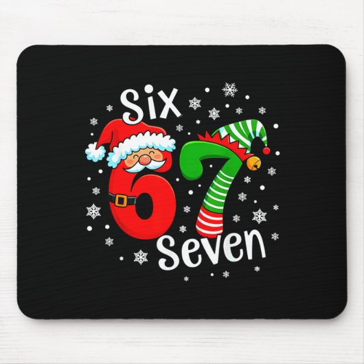 シックス セブン 67 ミーム 6 7 妖精 サンタ クリスマス マウスパッド (正面)