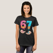 シックス セブン 67 メーム アイスクリーム 垂れる 面白い Tシャツ (正面フル)