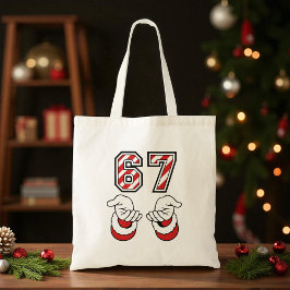 シックス セブン 67 6 7 楽しいクリスマス メメ ホリデー トートバッグ