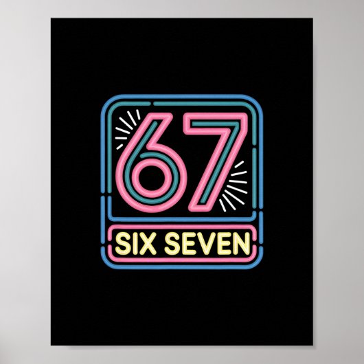 シックス セブン 6 7 ミーム おもしろ ポスター (正面)