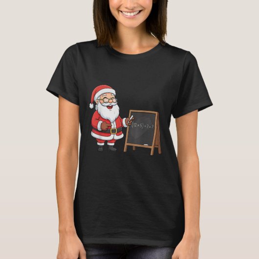 シックス セブン 6 7 ミーム サンタ クリスマス クリスマス先生 ヌー Tシャツ (正面)