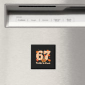 シックス セブン 6 7 ミーム ナンバー 67 七面鳥 感謝祭 T マグネット (インサイチュ (食洗機))