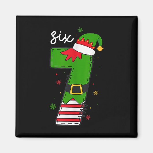 シックス セブン 6 7 メメ サンタ クリスマス 数字 67 マグネット (正面)