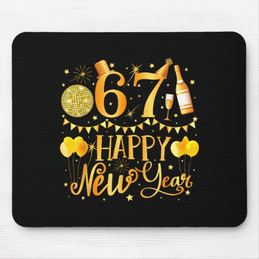 シックス セブン 6 7 メメ 楽しい 新年 67 2026 マウスパッド (正面)