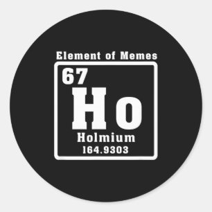 シックス セブン 6 7 笑える数字のミーム ラウンドシール