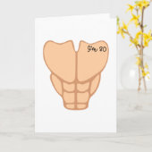 『シックス・パック・アイ・イム・ザ・バースデー・おもしろいメン』 カード (黄色い花)