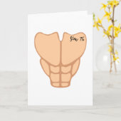 『シックス・パック・イ・アム・ザ・セブンス・誕生日・おもしろいメン』 カード (黄色い花)