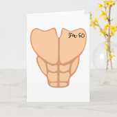 『シックス・パック・イ・イム・ザ・50th誕生日おもしろい』 カード (黄色い花)