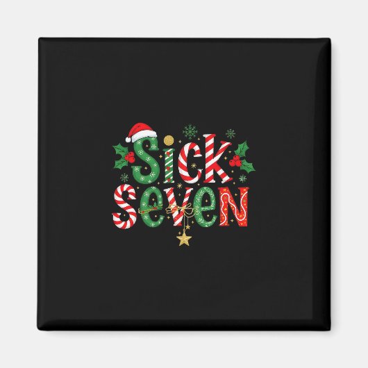 シックセブン おもしろいミーム 67 6 7 クリスマス マグネット (正面)