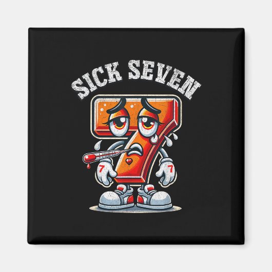 シックセブン ミームTシャツ 6 7 面白い言葉遊び _1 マグネット (正面)