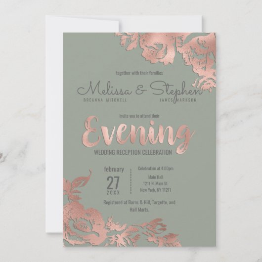 シックセージグリーンバラ金ゴールドフローラ夕べ 招待状 (正面)