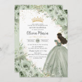 シックセージグリーンフローラバラプリンセスキンセアニラ 招待状 (正面/裏面)