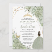 シックセージグリーンフローラプリンセス金ゴールドキンセアニラ 招待状 (正面)