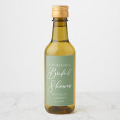 シックセージグリーンブライダルシャワー パーソナライズされた ワインラベル (正面)