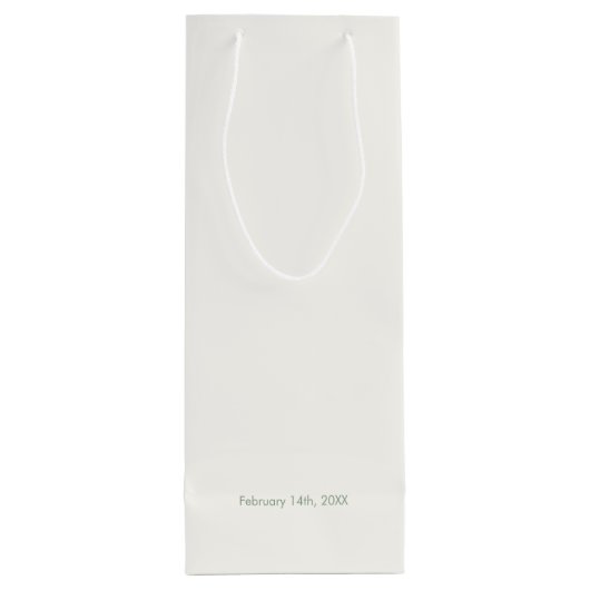 シックセージグリーン&アイボリーラブ&感謝してい ワインギフトバッグ (裏面)