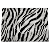 シックゼブラアニマルプリントブライダルシャワー ラージペーパーバッグ (正面)