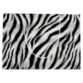 シックゼブラアニマルプリントブライダルシャワー ラージペーパーバッグ (裏面)