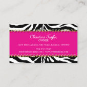 シックゼブラファッションアクセサリーとジュエリー 名刺 (裏面)