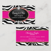 シックゼブラファッションアクセサリーとジュエリー 名刺 (正面/裏面)