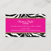 シックゼブラファッションアクセサリーとジュエリー 名刺 (裏面)