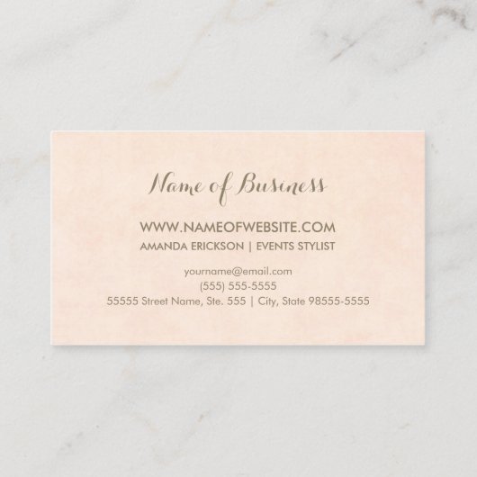 シックソフトピーチフェイクセインきらめくイベントプランナー 名刺 (裏面)