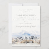 シックソルトレイクシティユタウォーターカラーブライダルシャワー 招待状 (正面)