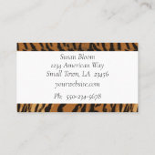 シックタイガーストライプアニマルプリント 名刺 (裏面)