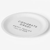 シックタイポグラフィおめでとうズグラッド卒業 ペーパープレート (アングル)