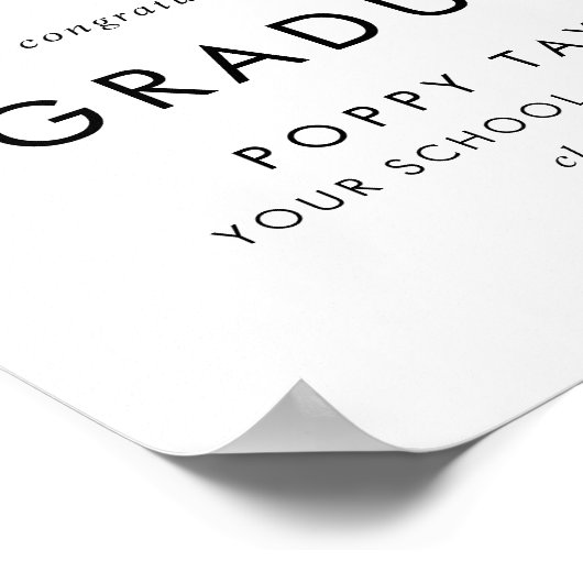 シックタイポグラフィおめでとう卒業生 ポスター (角)