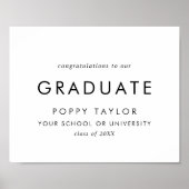 シックタイポグラフィおめでとう卒業生 ポスター (正面)