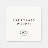 シックタイポグラフィおめでとう卒業 スタンダードカクテルナプキン (正面)