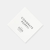 シックタイポグラフィおめでとう卒業 スタンダードカクテルナプキン (角)