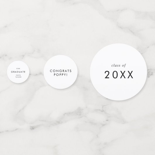 シックタイポグラフィおめでとう大学院卒業写真 コンフェッティ (正面)