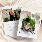 シックタイポグラフィアーチフォト卒業 案内状