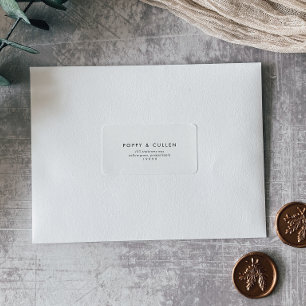 シックタイポグラフィウェディングRSVP住所 シール