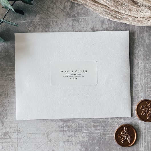 シックタイポグラフィウェディングRSVP住所 シール