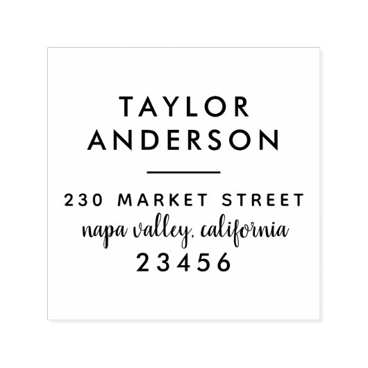 シックタイポグラフィカスタム文字差出人住所 セルフインキングスタンプ (デザイン)