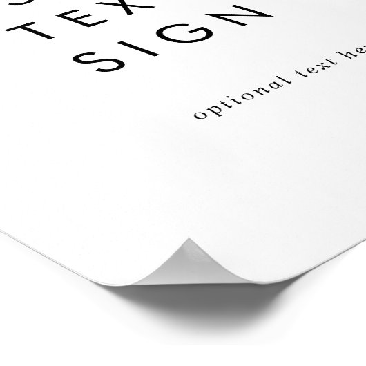 シックタイポグラフィカード&ギフトカスタム文字標識 ポスター (角)