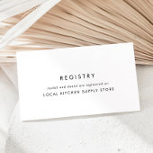 シックタイポグラフィギフトレジストリ エンクロージャーカード